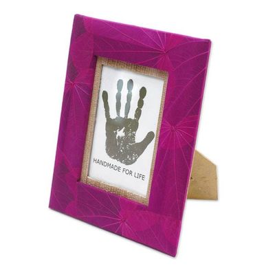 Alternate image for 3x5 Natural Fiber Photo Frame in Pink from Indonesia Autumn Spirit in Pink