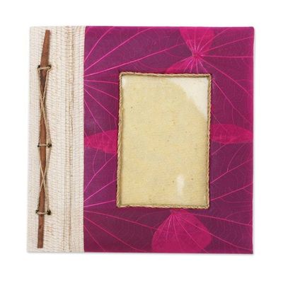 Alternate image for Pink Natural Fiber Leaf-Motif Photo Album Autumn Spirit in Pink