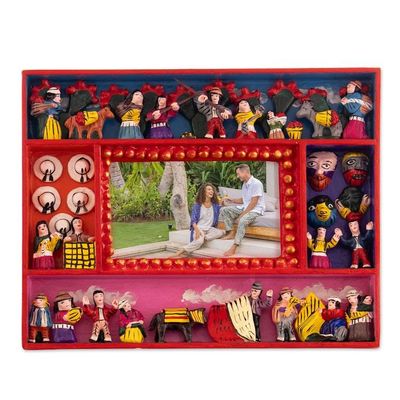 Alternate image for Collectible Folk Art Wood Retablo Photo Frame 4x6 Tuna Harvest