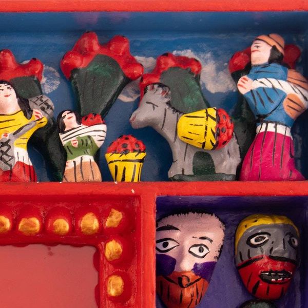 Alternate image for Collectible Folk Art Wood Retablo Photo Frame 4x6 Tuna Harvest