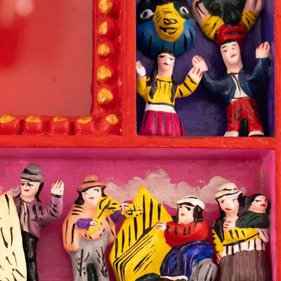 Alternate image for Collectible Folk Art Wood Retablo Photo Frame 4x6 Tuna Harvest