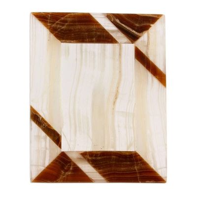 Alternate image for Modern Brown Onyx Photo Frame from Mexico 4x6 Modern Lines in Brown