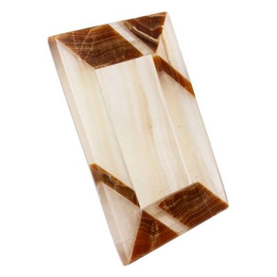 Alternate image for Modern Brown Onyx Photo Frame from Mexico 4x6 Modern Lines in Brown
