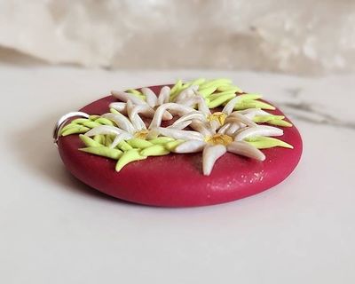 Alternate image for White Daisy Polymer Clay Pendant