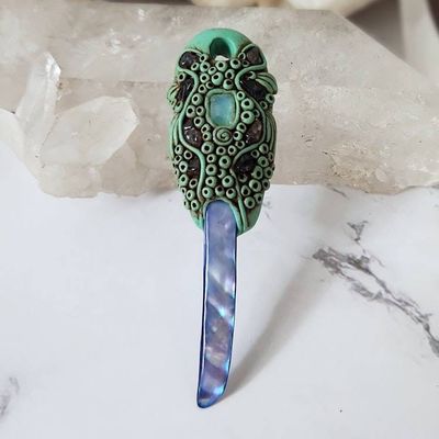 Alternate image for Third Eye Chakra Polymer Clay Pendant