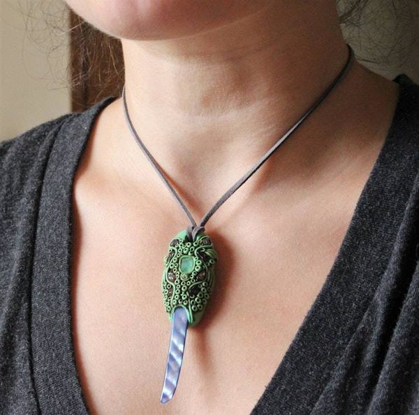 Alternate image for Third Eye Chakra Polymer Clay Pendant