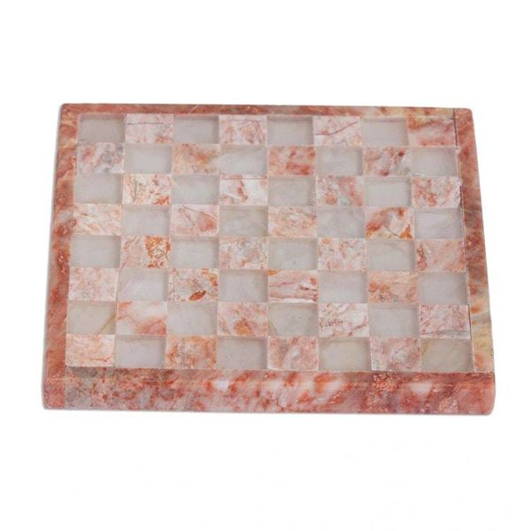 Alternate image for Onyx and Marble Chess Set in Pink and Ivory from Mexico Pink and Ivory Challenge