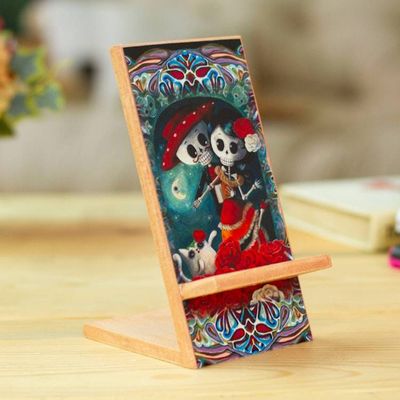Alternate image for Day of the Dead Themed Phone Stand Catrina Romance