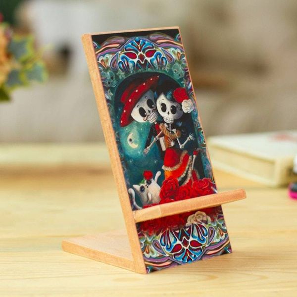 Alternate image for Day of the Dead Themed Phone Stand Catrina Romance