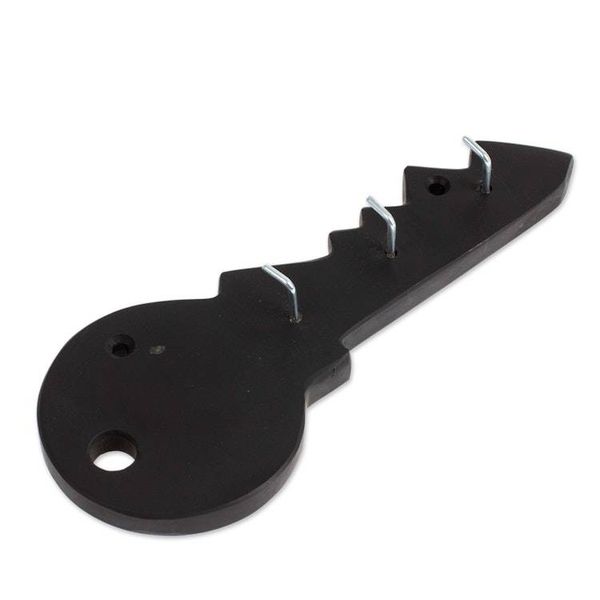Alternate image for Minimalist Key-Shaped Hand-Carved Black Marble Key Rack Dark King of Keys