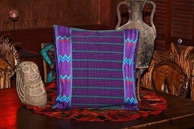 Alternate image for Handmade King Size Magenta Zacualpa Bedspread & Two Matching Throw Pillow Cover Set