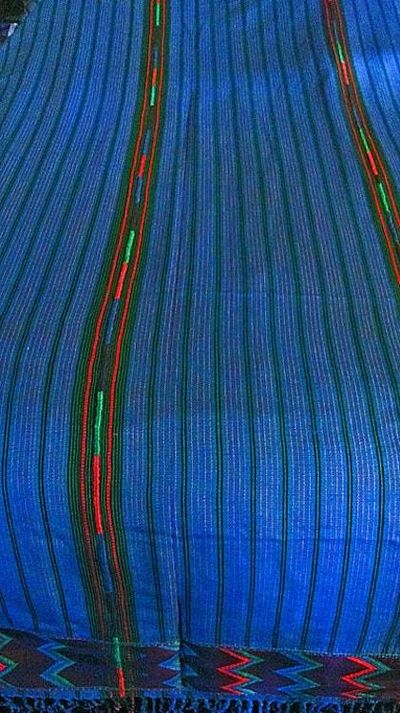 Alternate image for Handmade King Size Blue Zacualpa Bedspread & Two Matching Throw Pillow Cover Set