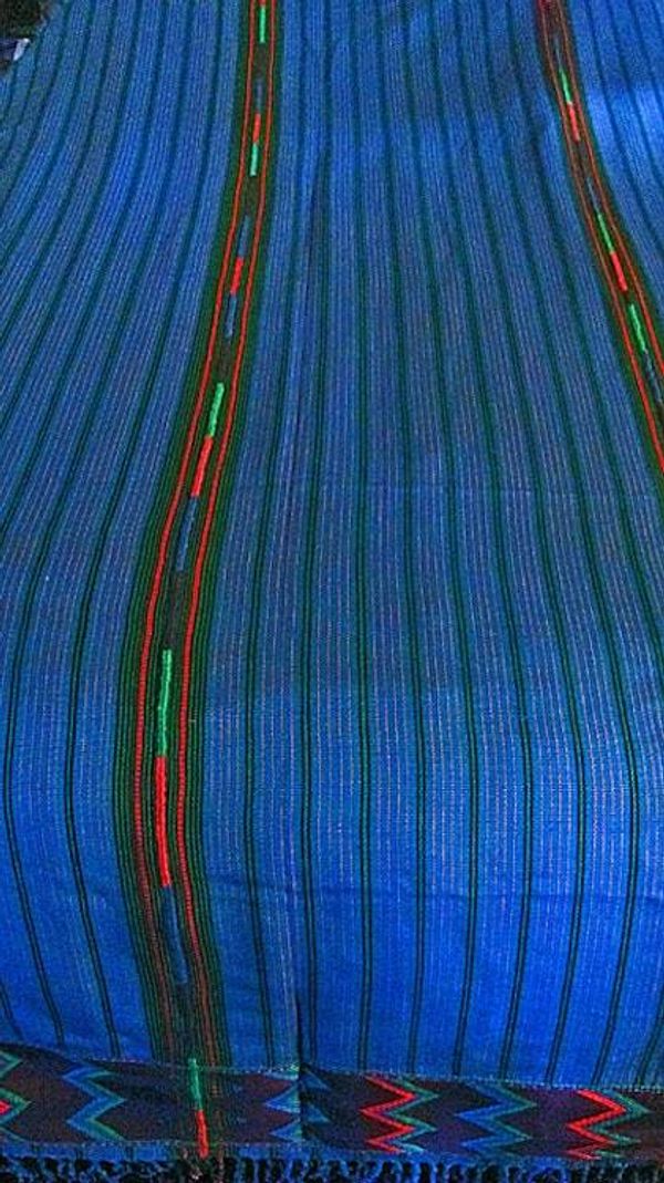 Alternate image for Handmade King Size Blue Zacualpa Bedspread & Two Matching Throw Pillow Cover Set