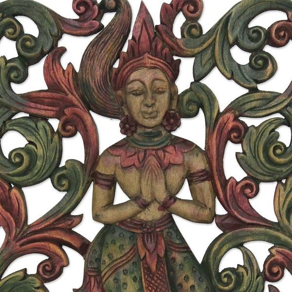 Alternate image for Teak relief panel Angel