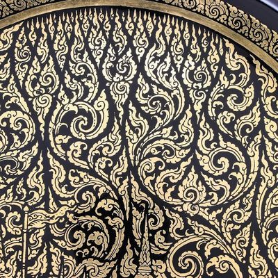 Alternate image for Handcrafted Thai Lacquered Wood Royal Barge Plate Royal Barge Procession