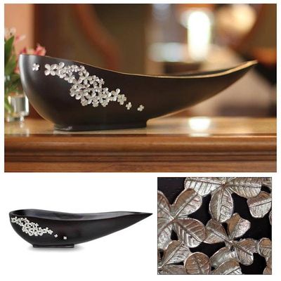 Alternate image for Mango wood and pewter centerpiece Summer Clover