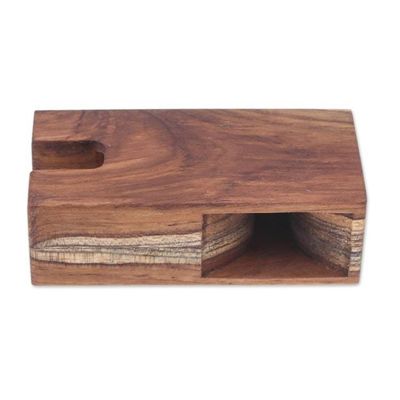 Alternate image for Small Teak Wood Phone Speaker from Thailand Teak Sound