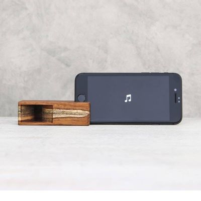 Alternate image for Small Teak Wood Phone Speaker from Thailand Teak Sound