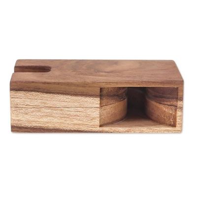 Alternate image for Small Teak Wood Phone Speaker from Thailand Teak Sound