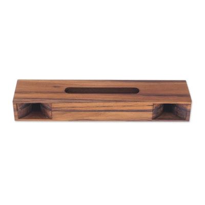 Alternate image for Rectangular Teak Wood Phone Speaker from Thailand Teak Orchestra