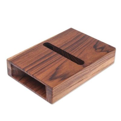 Alternate image for Double Teak Wood Phone Speaker from Thailand Teak Surround-Sound