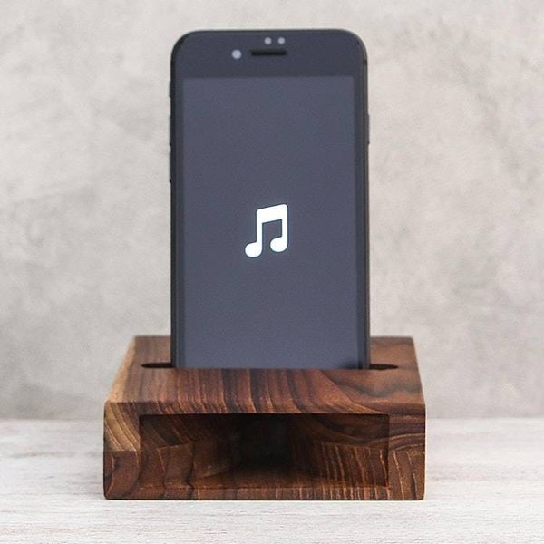 Alternate image for Double Teak Wood Phone Speaker from Thailand Teak Surround-Sound