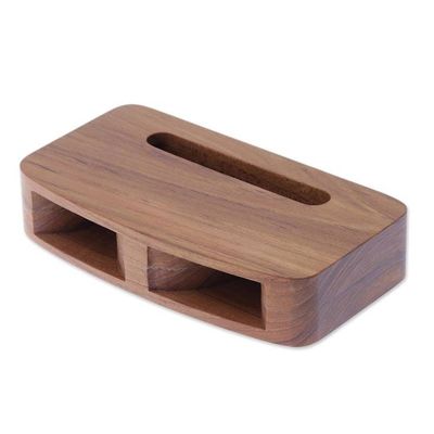 Alternate image for Two-Horn Teak Wood Phone Speaker from Thailand Teak Decibel