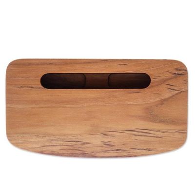 Alternate image for Two-Horn Teak Wood Phone Speaker from Thailand Teak Decibel