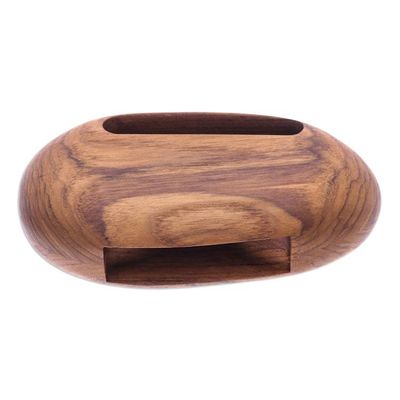 Alternate image for Egg-Shaped Teak Wood Phone Speaker from Thailand Rock Out