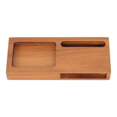 Alternate image for Hand-Carved Reclaimed Teakwood Phone Speaker and Compartment Greatest Hits