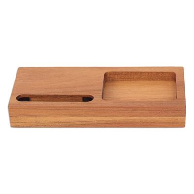 Alternate image for Hand-Carved Reclaimed Teakwood Phone Speaker and Compartment Greatest Hits