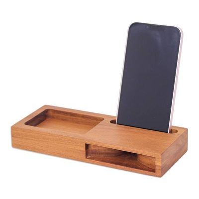 Alternate image for Hand-Carved Reclaimed Teakwood Phone Speaker and Compartment Greatest Hits