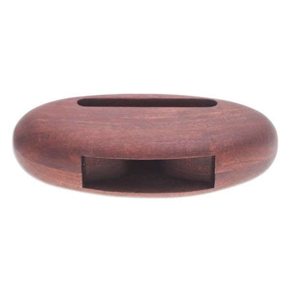 Alternate image for Hand-Carved Minimalist Oval Mahogany Wood Phone Speaker Dapper Sounds