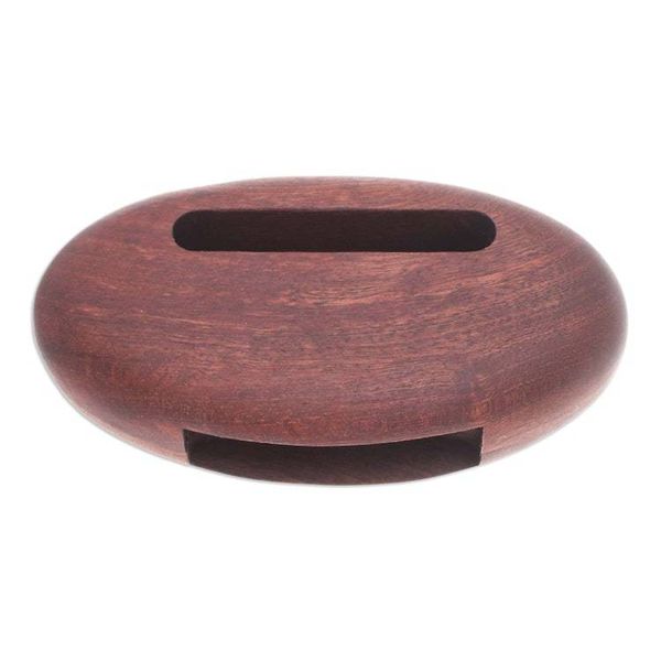 Alternate image for Hand-Carved Minimalist Oval Mahogany Wood Phone Speaker Dapper Sounds