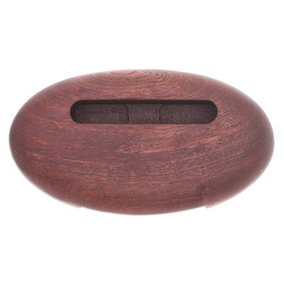 Alternate image for Hand-Carved Minimalist Oval Mahogany Wood Phone Speaker Dapper Sounds