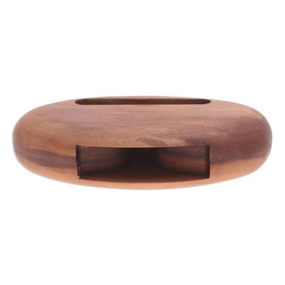 Alternate image for Hand-Carved Minimalist Oval Walnut Wood Phone Speaker Regal Sounds
