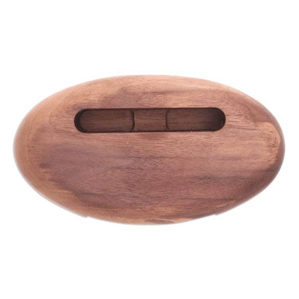 Alternate image for Hand-Carved Minimalist Oval Walnut Wood Phone Speaker Regal Sounds