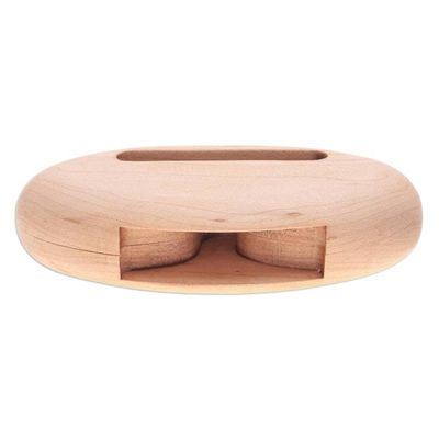 Alternate image for Hand-Carved Minimalist Oval Maple Wood Phone Speaker Tender Sounds