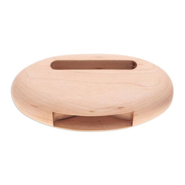 Alternate image for Hand-Carved Minimalist Oval Maple Wood Phone Speaker Tender Sounds