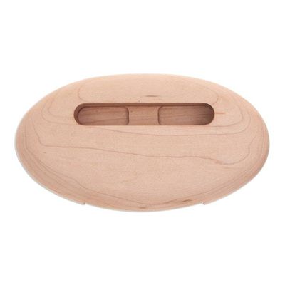 Alternate image for Hand-Carved Minimalist Oval Maple Wood Phone Speaker Tender Sounds