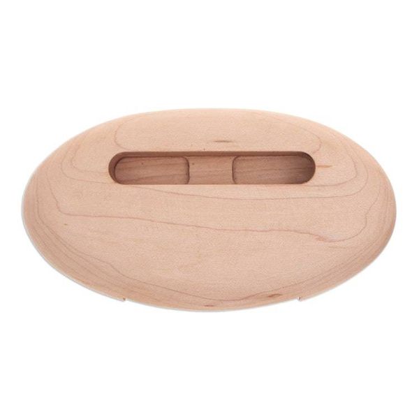 Alternate image for Hand-Carved Minimalist Oval Maple Wood Phone Speaker Tender Sounds