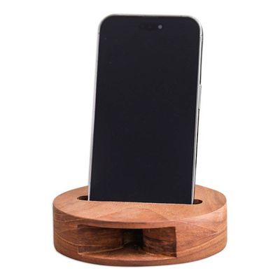 Alternate image for Round Reclaimed Wood Phone Speaker from Thailand Modern Sound
