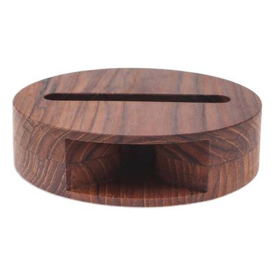 Alternate image for Round Reclaimed Wood Phone Speaker from Thailand Modern Sound