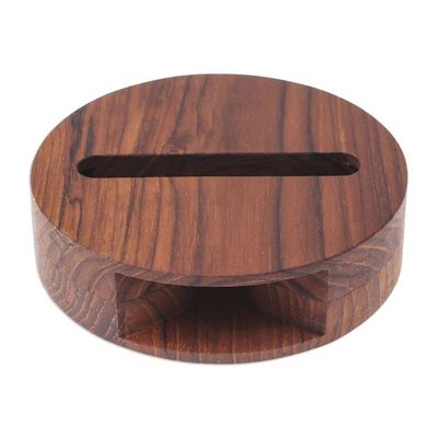 Alternate image for Round Reclaimed Wood Phone Speaker from Thailand Modern Sound