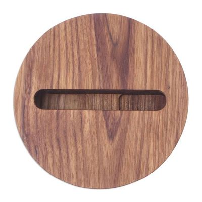 Alternate image for Round Reclaimed Wood Phone Speaker from Thailand Modern Sound