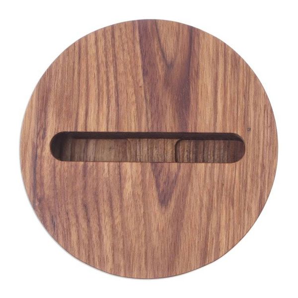 Alternate image for Round Reclaimed Wood Phone Speaker from Thailand Modern Sound