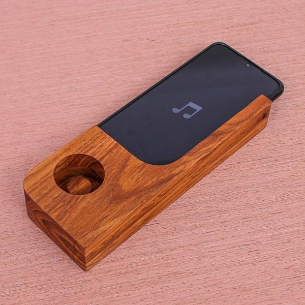 Alternate image for Hand Crafted Wood Smartphone Speaker Cool Sound