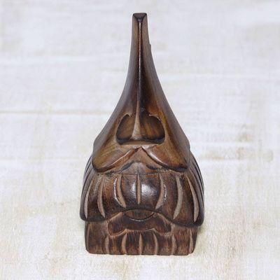 Alternate image for Whimsical Mustached Face Mango Wood Eyeglasses Holder Mustachio