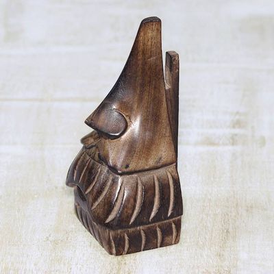 Alternate image for Whimsical Mustached Face Mango Wood Eyeglasses Holder Mustachio