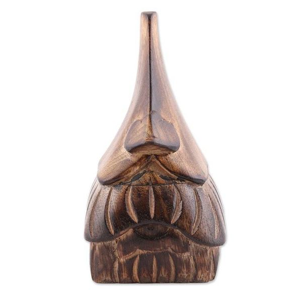 Alternate image for Whimsical Mustached Face Mango Wood Eyeglasses Holder Mustachio